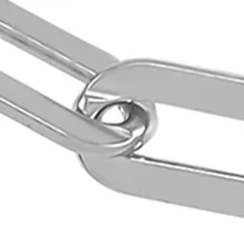3.9 Millimeter Solid Paperclip Chain Bracelet in Sterling Silver