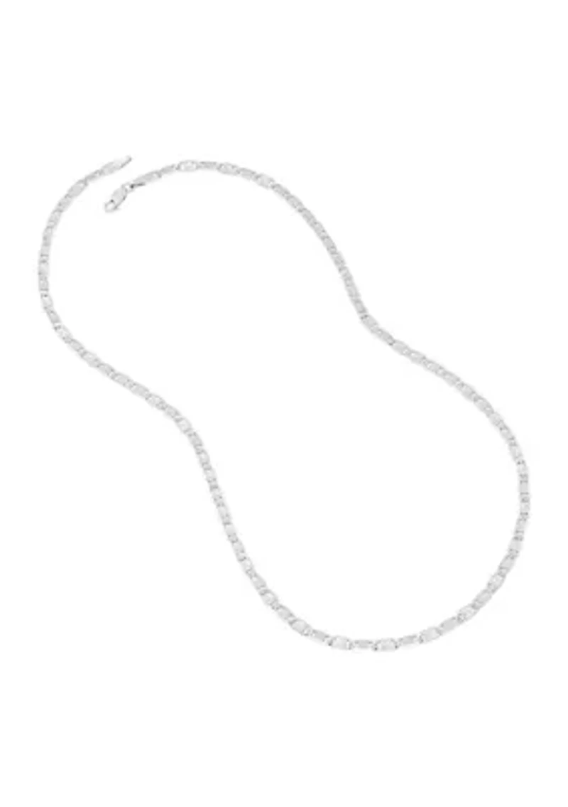 3.85 Millimeter Valentino Star Cut Chain Necklace in Sterling Silver