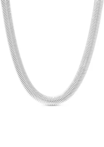 Hollow Snake Chain in Sterling Silver