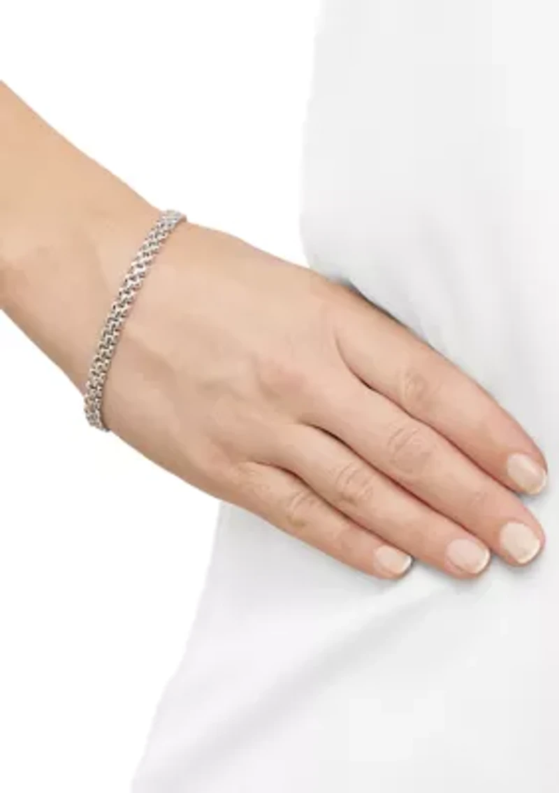 Mini Panther Chain Bracelet in Sterling Silver