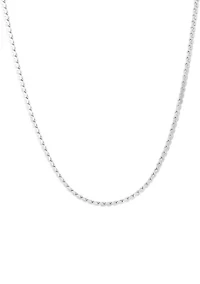 Solid Flat Serpentine Chain Necklace in Sterling Silver