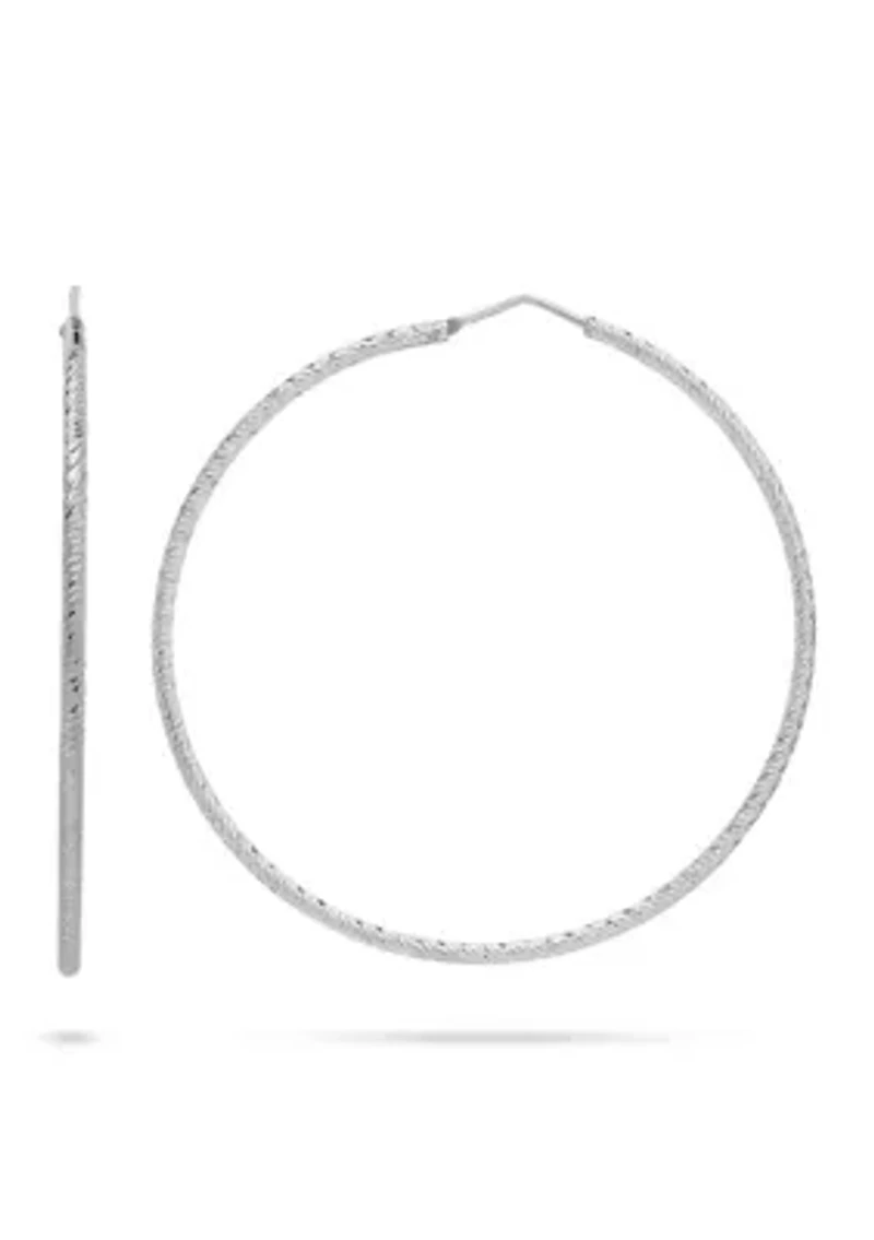 Sterling Silver Twist Hoop Earrings