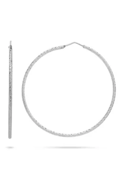 Sterling Silver Twist Hoop Earrings