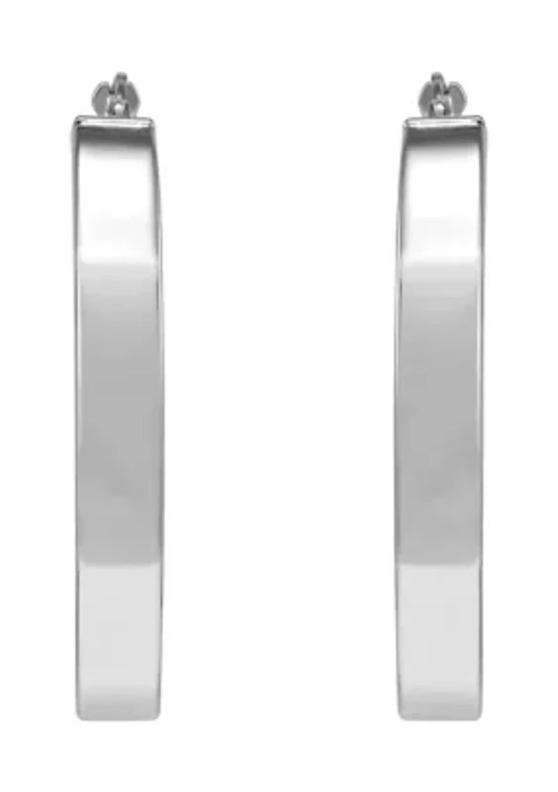 Sterling Silver Oval Hoop Earrings