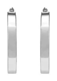 Sterling Silver Oval Hoop Earrings