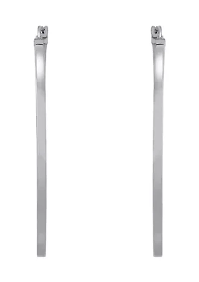 Square Tube Hoop Earrings in Sterling Silver