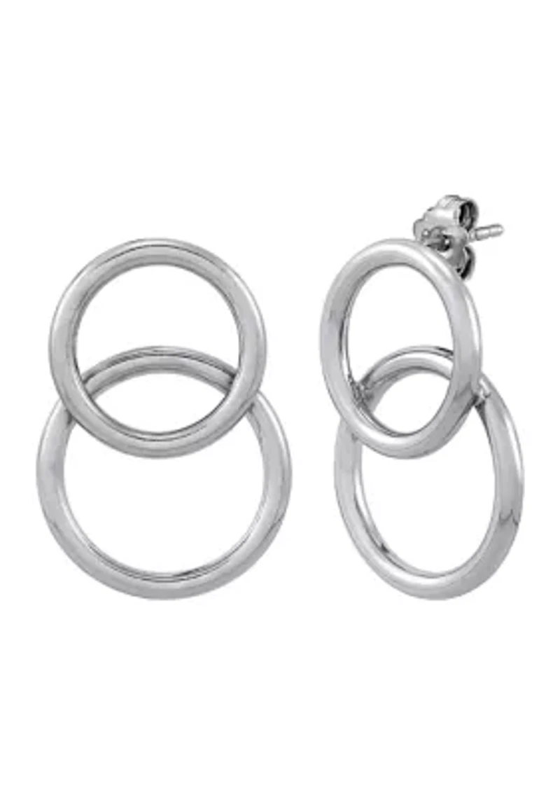 Double Tube Hoop Earrings in Sterling Silver
