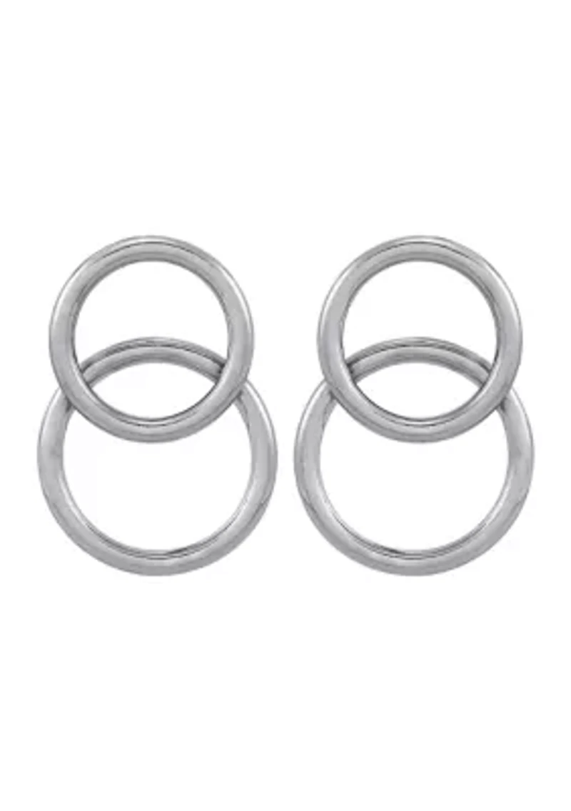 Double Tube Hoop Earrings in Sterling Silver