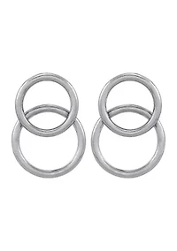 Double Tube Hoop Earrings in Sterling Silver