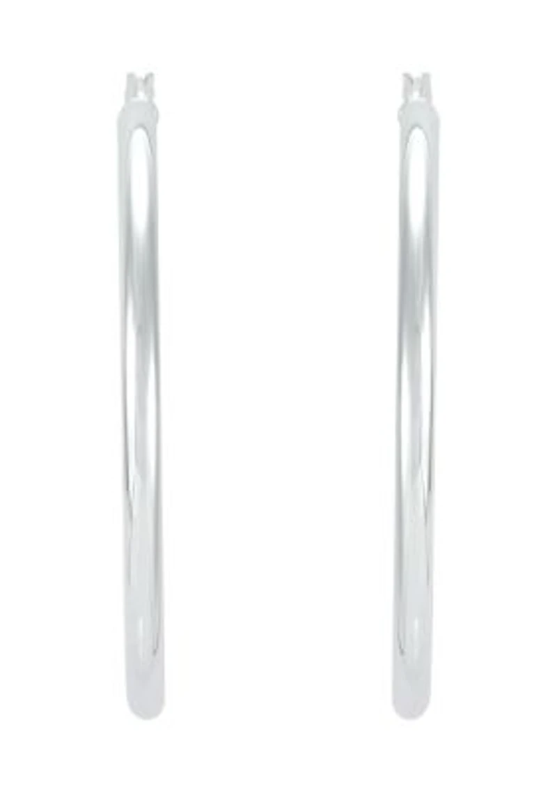 Tube Hoop Earrings in Sterling Silver