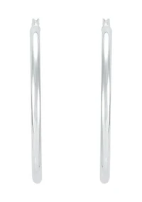 Tube Hoop Earrings in Sterling Silver