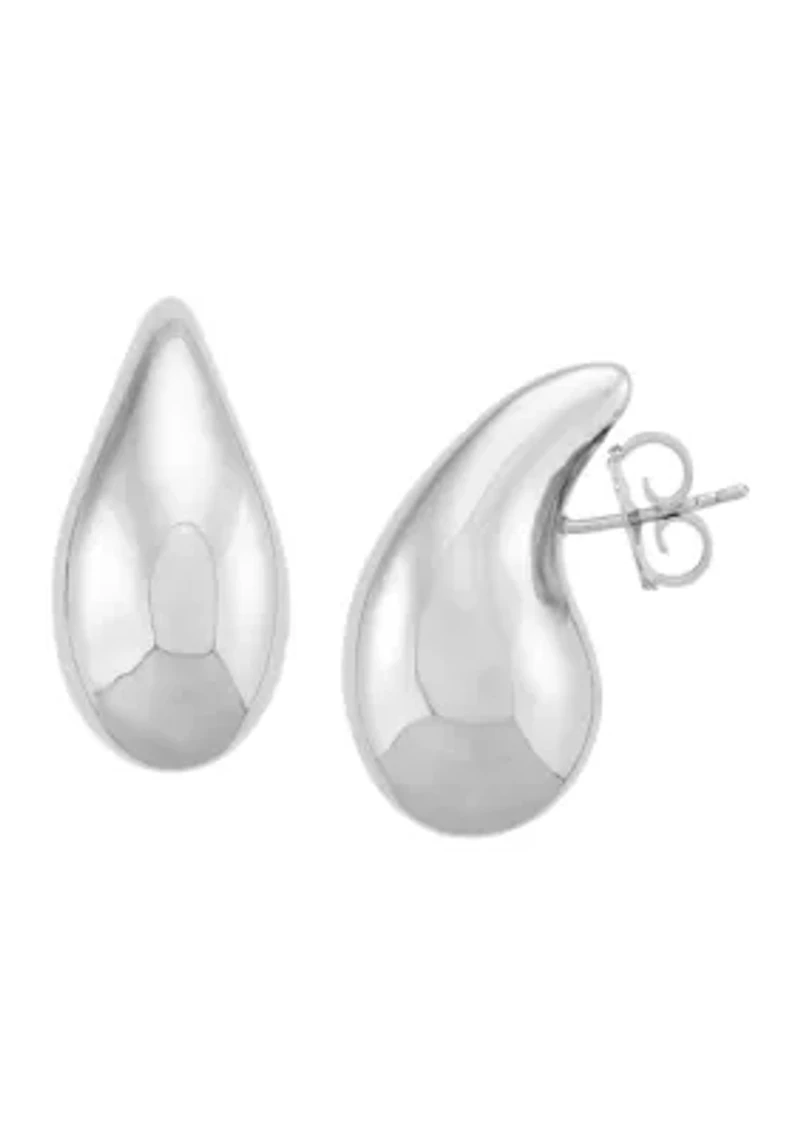 Teardop Stud Earrings in Sterling Silver