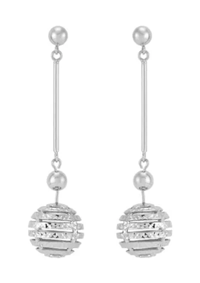 Disco Beads Drop Earrings in Sterling Silver