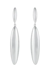 Graduated Teardrop Links Earrings in Sterling Silver