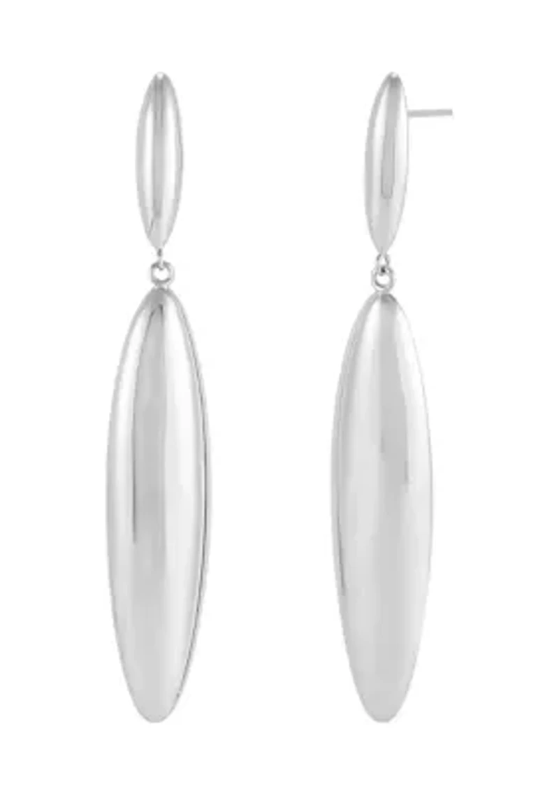 Graduated Teardrop Links Earrings in Sterling Silver