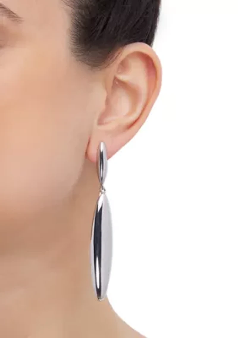 Graduated Teardrop Links Earrings in Sterling Silver