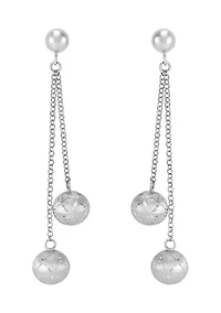 Beadeds Lariat Drop Earrings in Sterling Silver