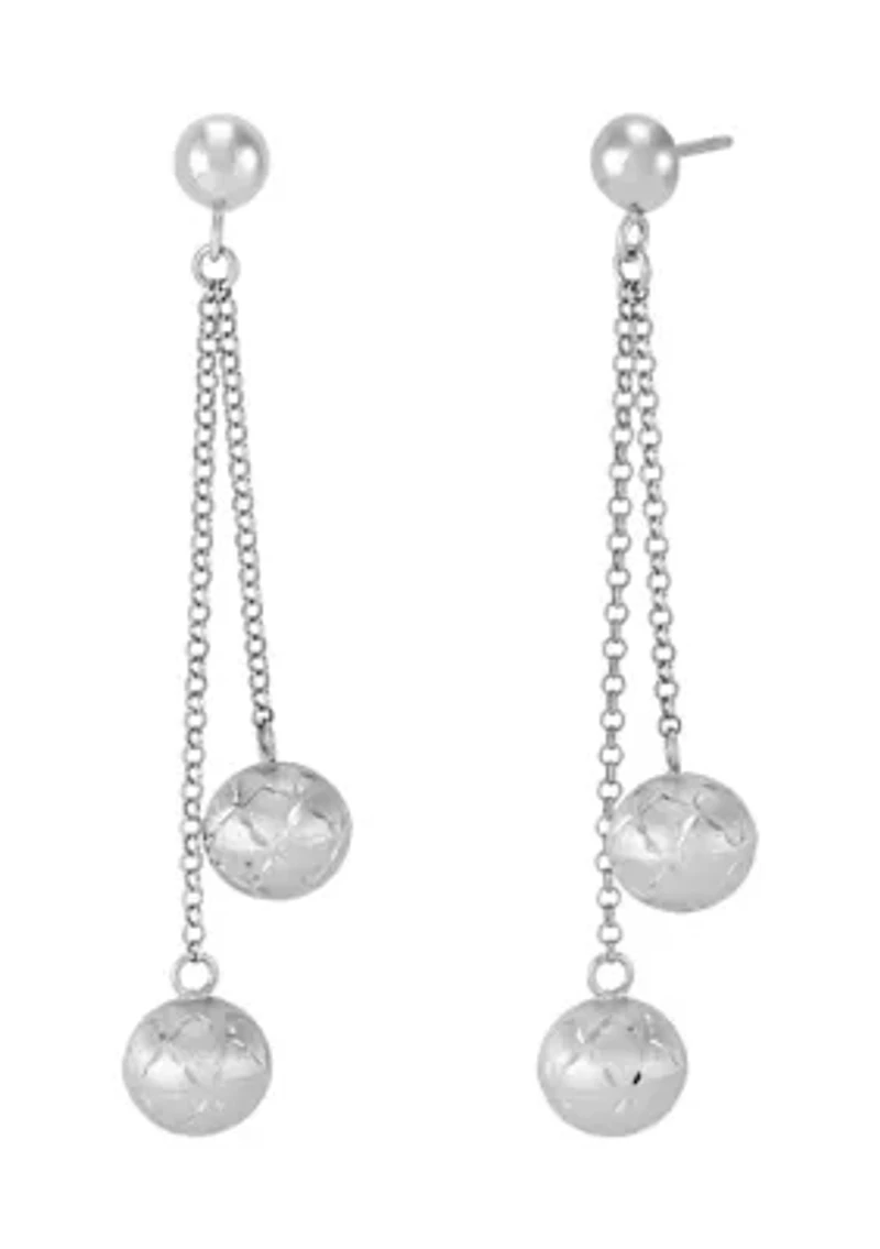 Beadeds Lariat Drop Earrings in Sterling Silver
