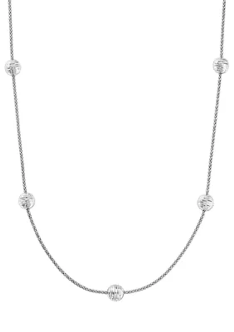 Sterling Silver Multi Bead Necklace