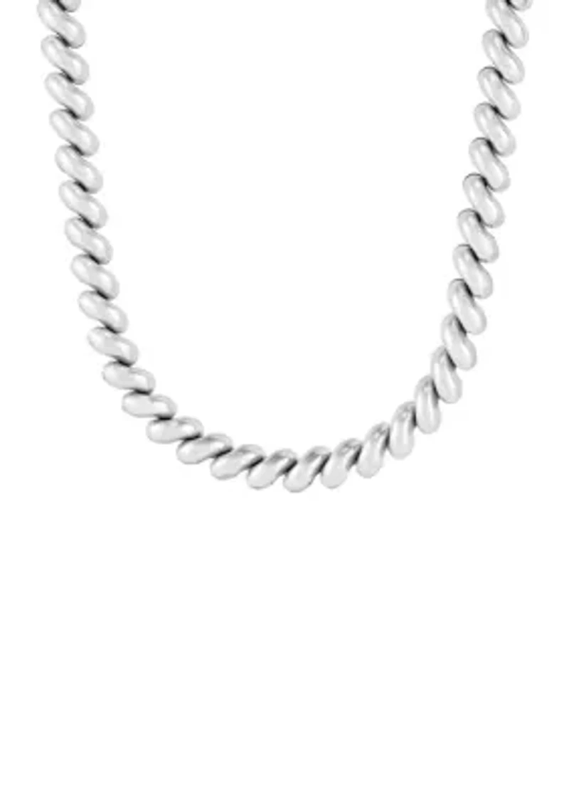 San Marco Curvy Necklace in Sterling Silver
