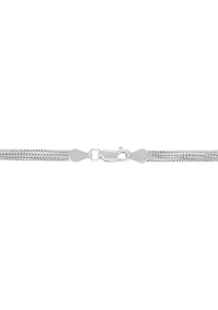 4 Row Beaded Layered Necklace in Sterling Silver