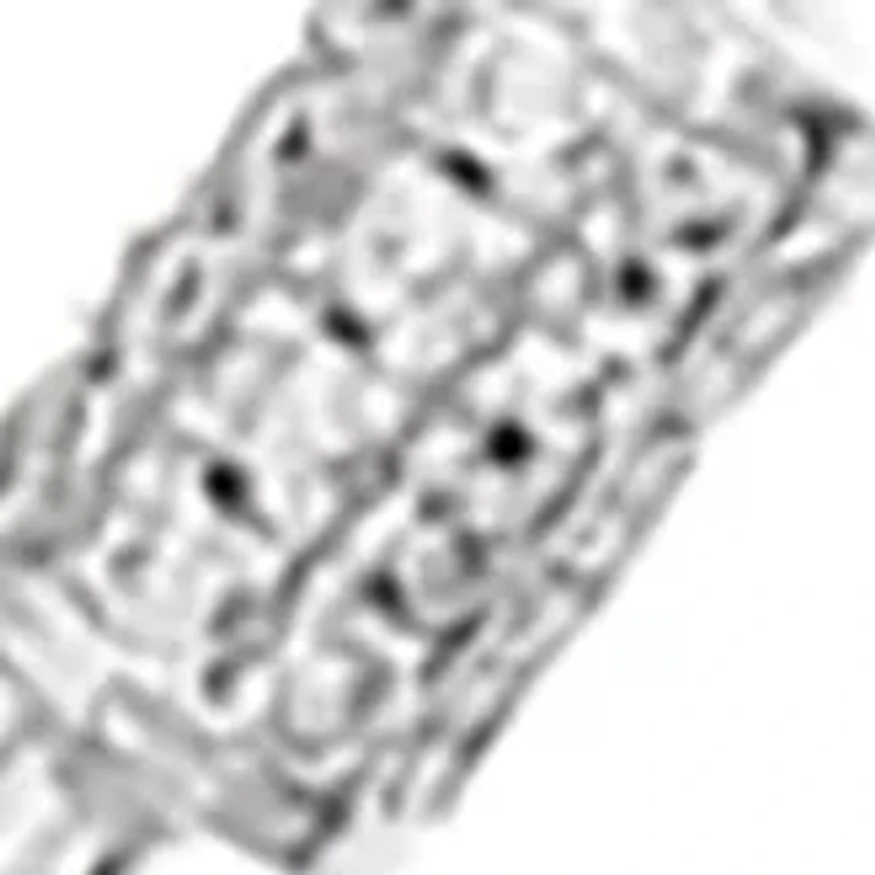 White Topaz Heart Clip On Curb Chain in Sterling Silver