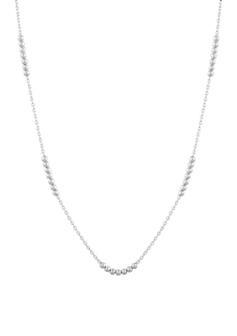 Solid Beads Station Necklace in Sterling Silver