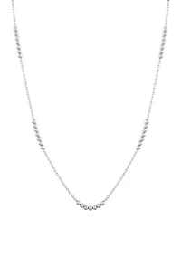 Solid Beads Station Necklace in Sterling Silver
