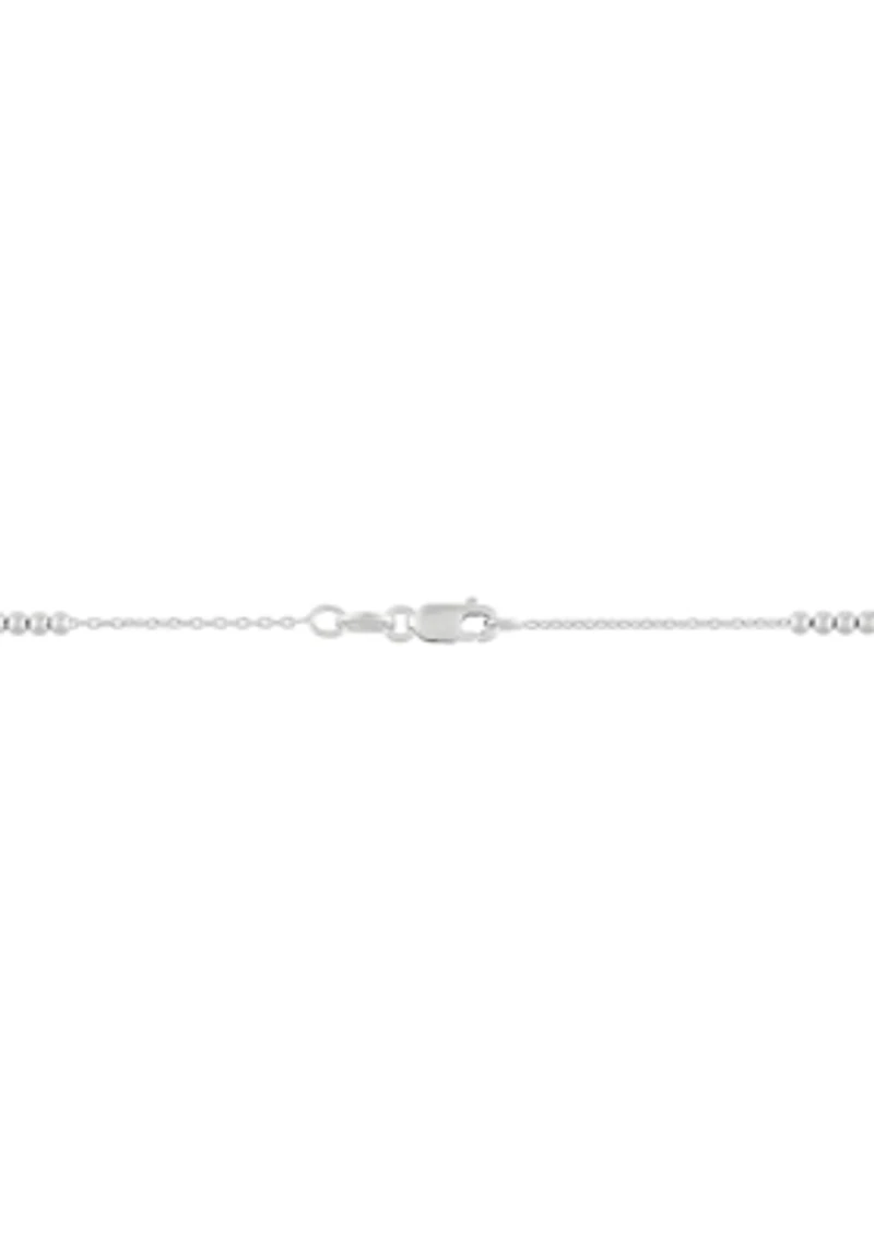 Solid Beads Station Necklace in Sterling Silver