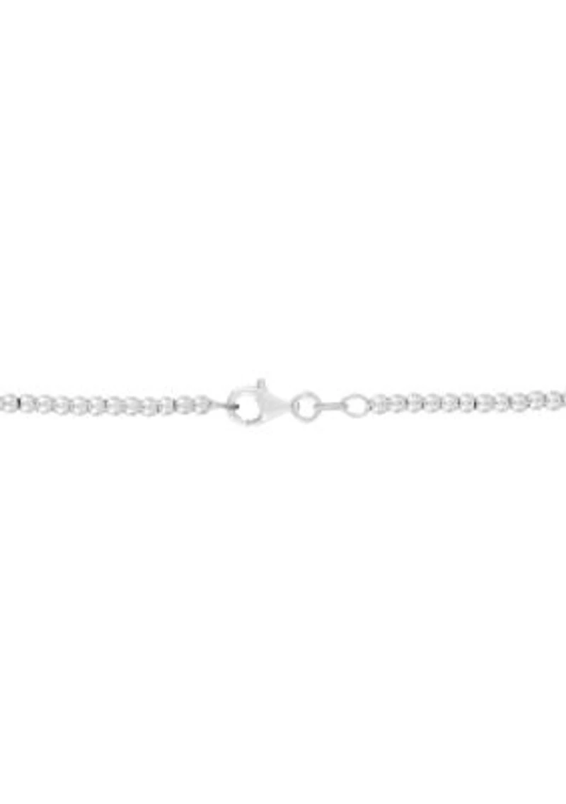 Graduated Hollow Beads Necklace in Sterling Silver 