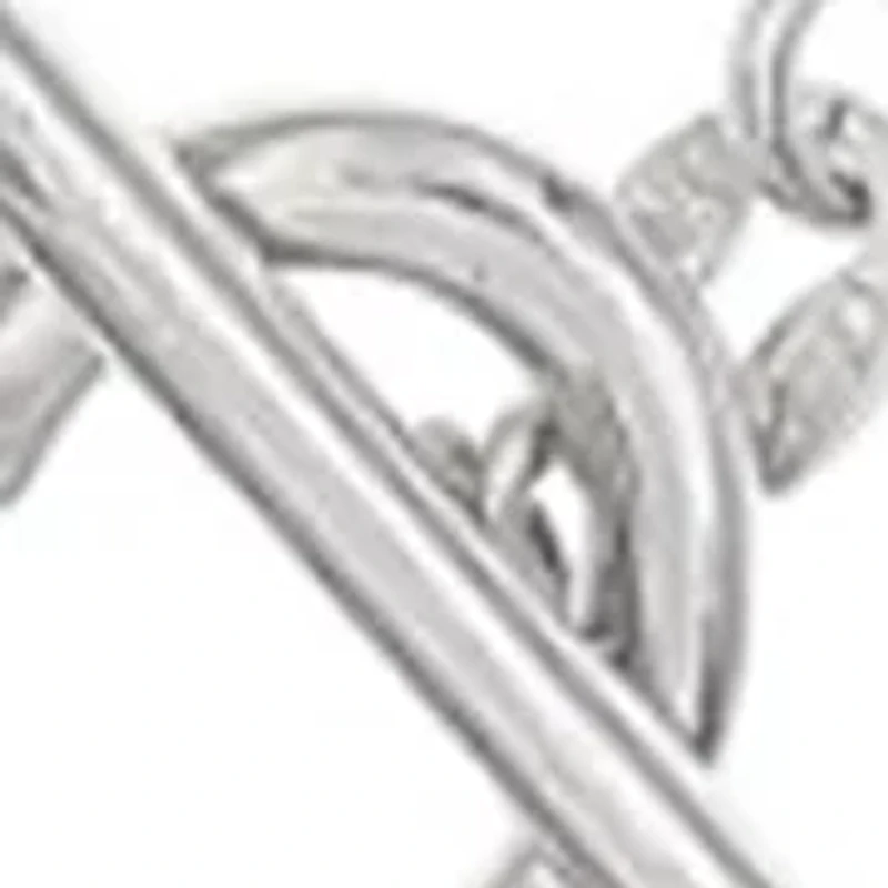 Heart Toggle on Baby Paperclip Chain Necklace in Sterling Silver