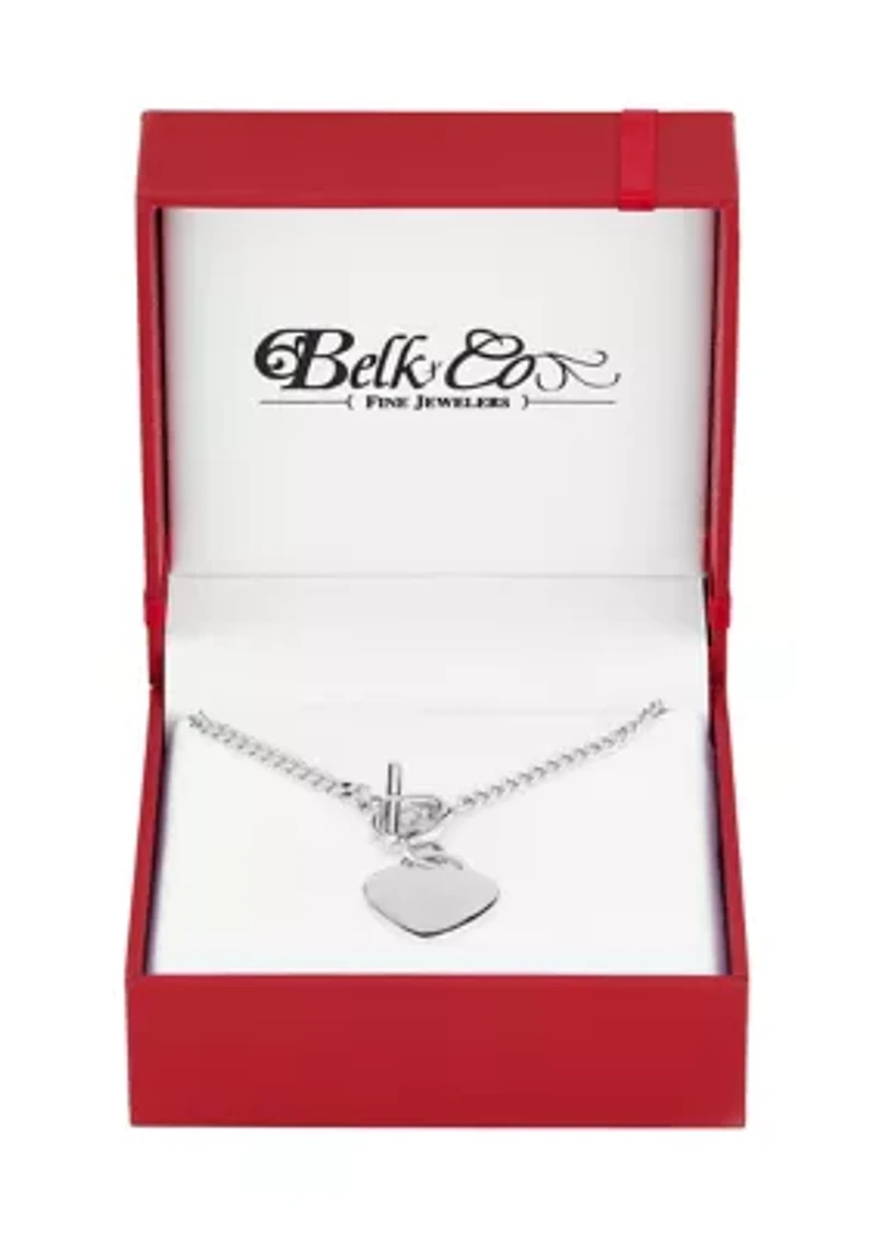 Sterling Silver Heart Curb Chain Necklace