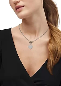 Sterling Silver Heart Curb Chain Necklace