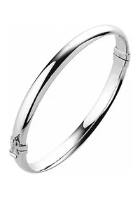 7 Millimeter Tube Honge Bangle Bracelet in Sterling Silver