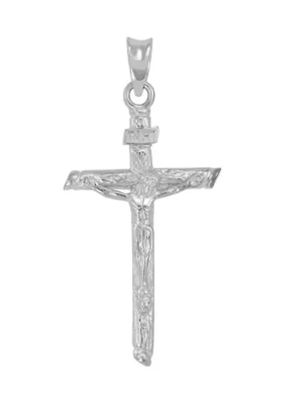 Gents Crucifix Pendant in Sterling Silver