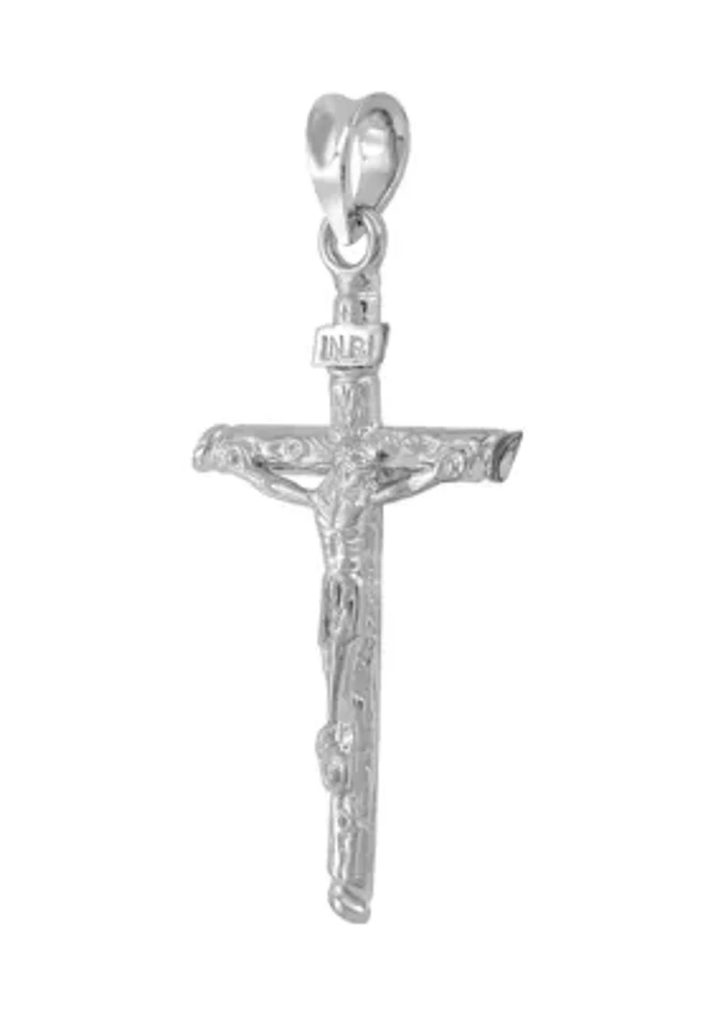 Gents Crucifix Pendant in Sterling Silver