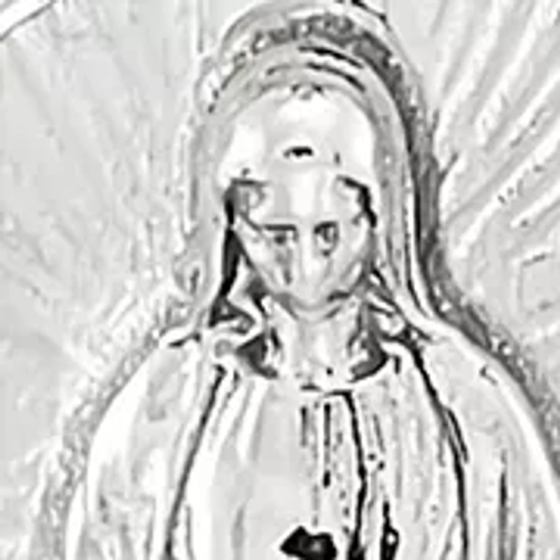 Virgin Mary Pendant with 20" Wheat Chain in Sterling Silver