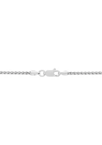 Virgin Mary Pendant with 20" Wheat Chain in Sterling Silver