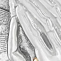 Praying Hand Medal Pendant with 20" Bead Chain in Sterling Silver