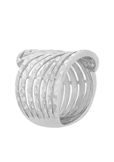 Open Bypass Ring in Sterling Silver