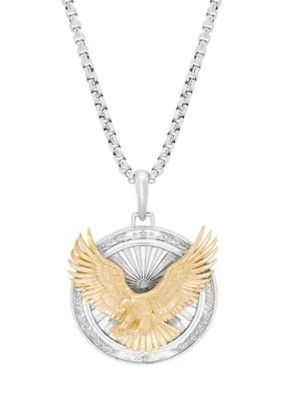 Round Eagle Pendant with 20" Box Chain