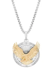 Round Eagle Pendant with 20" Box Chain