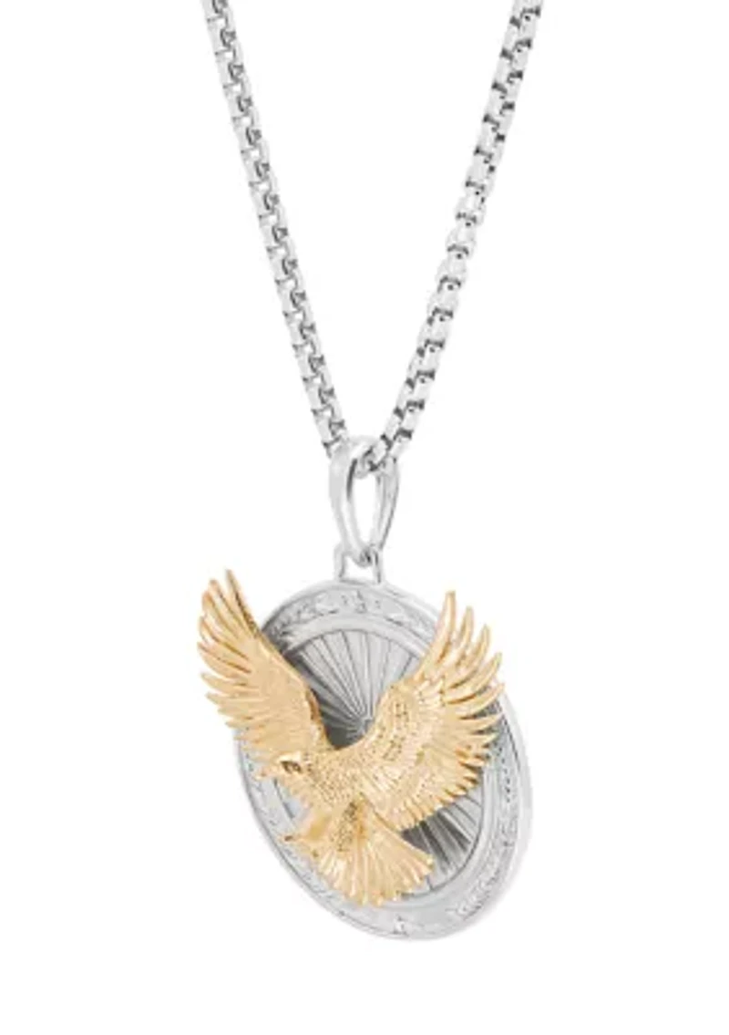 Round Eagle Pendant with 20" Box Chain