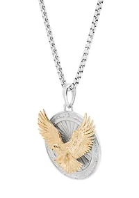 Round Eagle Pendant with 20" Box Chain