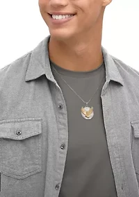 Round Eagle Pendant with 20" Box Chain