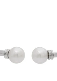 Sterling Silver Pearl Slip-On Bangle Bracelet