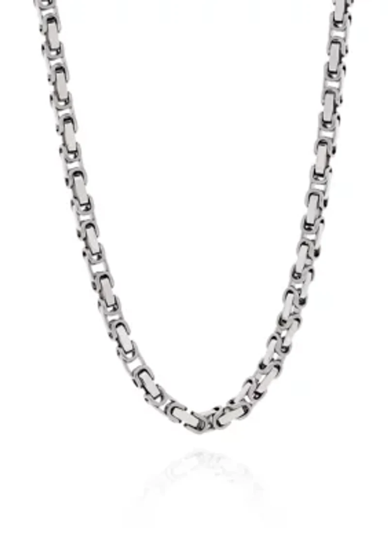 Rectangle Link Necklace in Stainless Steel