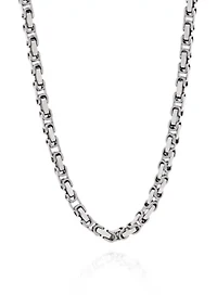 Rectangle Link Necklace in Stainless Steel