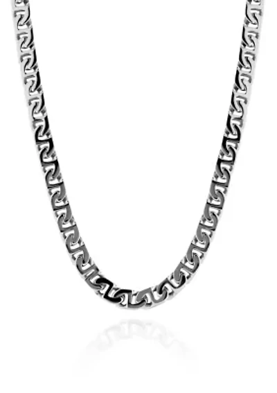 Swirl Link Necklace in Stainless Steel