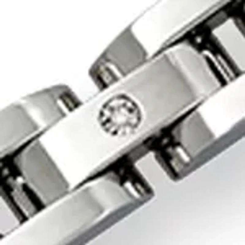 Diamond and Onyx Chain Bracelet in Stainless Steel